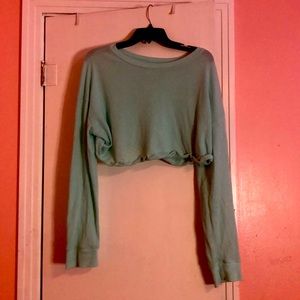 baby blue winter crop top